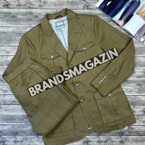 Льняной костюм Brunello Cucinelli BM71087177