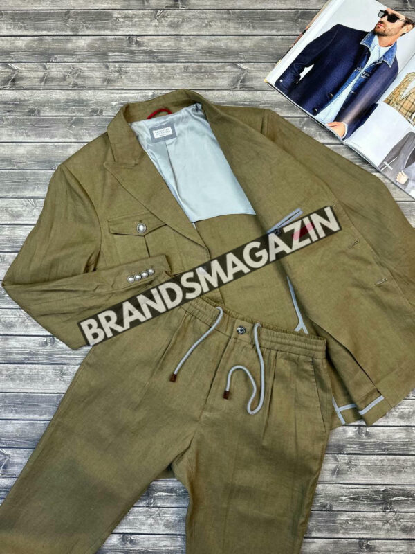 Льняной костюм Brunello Cucinelli BM71087177 2