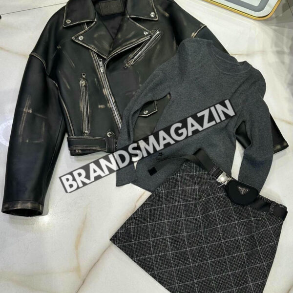 Кожаная куртка Prada BM47422535677
