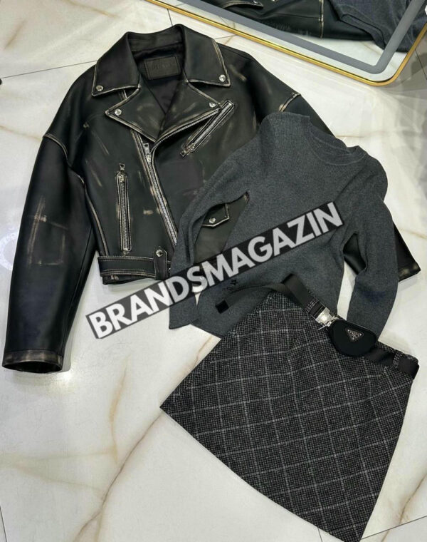 Кожаная куртка Prada BM47422535677
