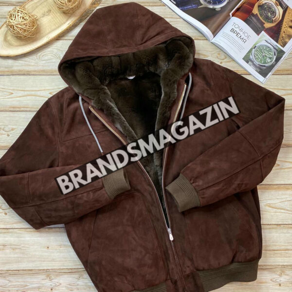 Бомбер Brunello Cucinelli из натуральной замши на меху бобра BM46293824977
