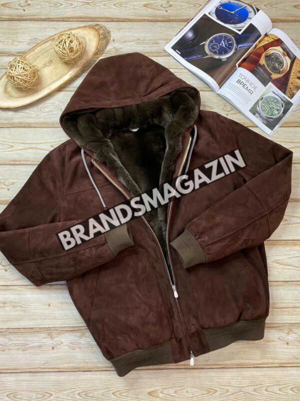 Бомбер Brunello Cucinelli из натуральной замши на меху бобра BM46293824977