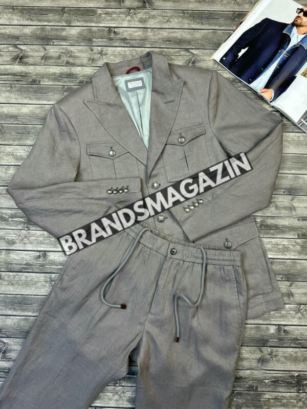 Льняной костюм Brunello Cucinelli BM71087277 2