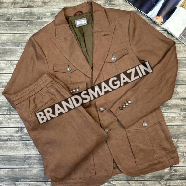 Льняной костюм Brunello Cucinelli BM71087477