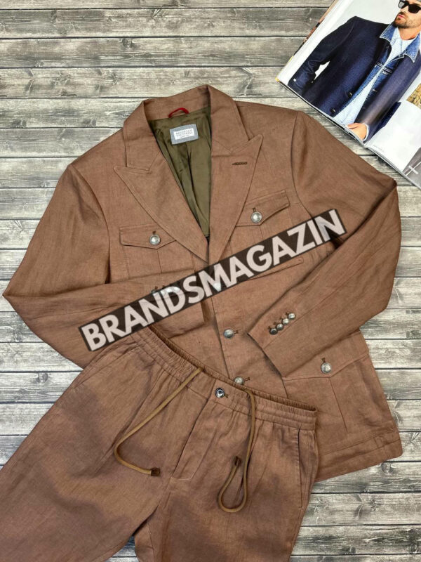 Льняной костюм Brunello Cucinelli BM71087477 2