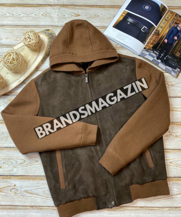 Замшевый бомбер Loro Piana на меху с кашемировыми рукавами BM46269182877 Замшевый бомбер Loro Piana на меху с кашемировыми рукавами BM46269182877