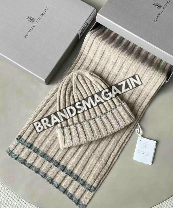 Комплект шапка и шарф Brunello Cucinelli BM46810972177 Комплект шапка и шарф Brunello Cucinelli BM46810972177