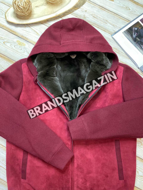 Замшевый бомбер Loro Piana на меху с кашемировыми рукавами BM46268990577 3