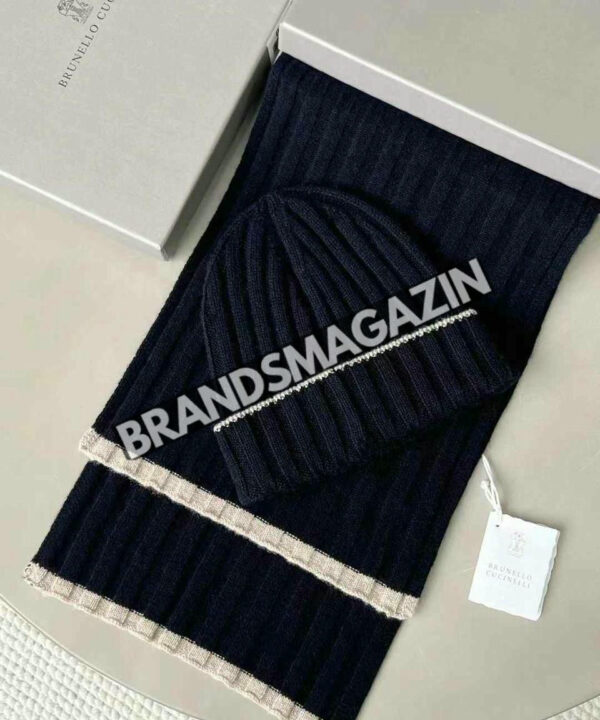 Комплект шапка и шарф Brunello Cucinelli BM46811011477 Комплект шапка и шарф Brunello Cucinelli BM46811011477