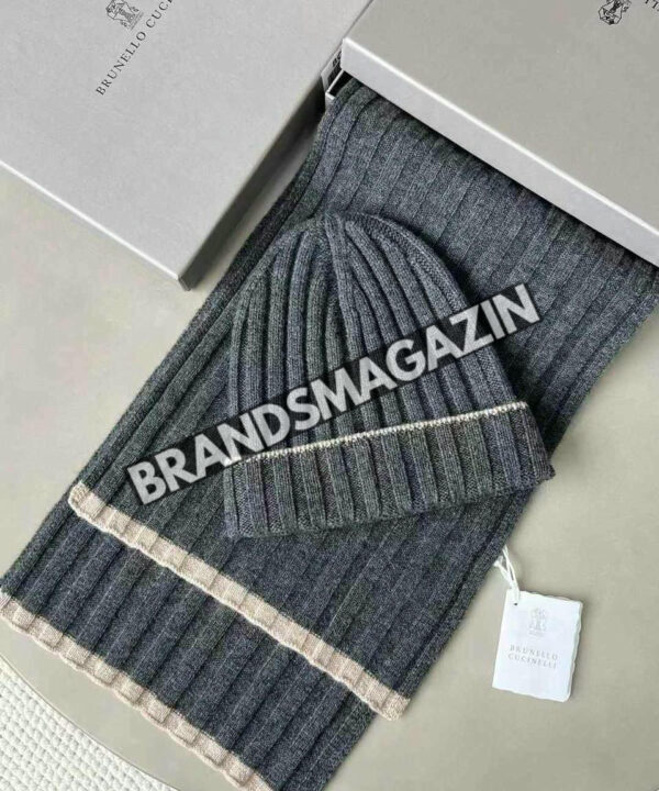 Комплект шапка и шарф Brunello Cucinelli BM46811031677 Комплект шапка и шарф Brunello Cucinelli BM46811031677