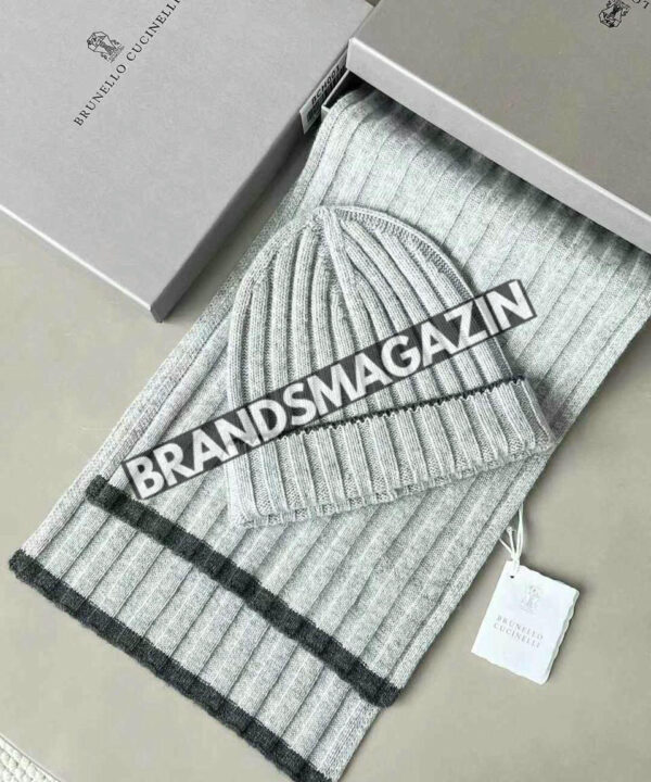 Комплект шапка и шарф Brunello Cucinelli BM46811039377 Комплект шапка и шарф Brunello Cucinelli BM46811039377
