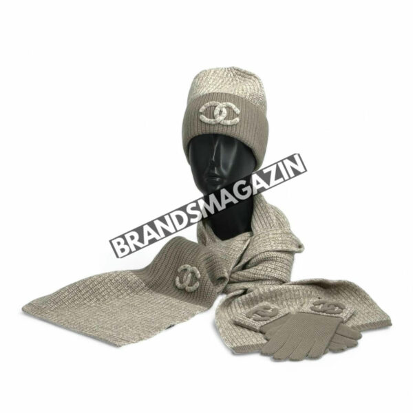 Комплект Chanel (шапка + перчатки + шарф) BM46639246077 2