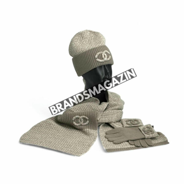 Комплект Chanel (шапка + перчатки + шарф) BM46639246077